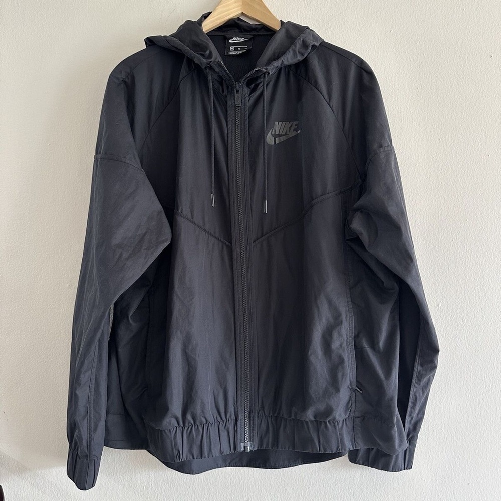 Nike Black Windbreaker Jacket with Hood